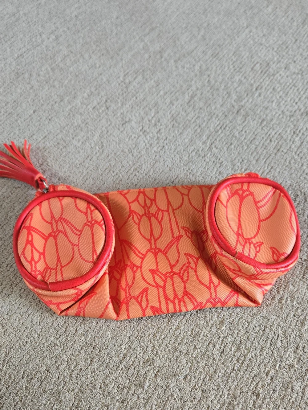 Manaola Peach & Coral Floral Zip Pouch